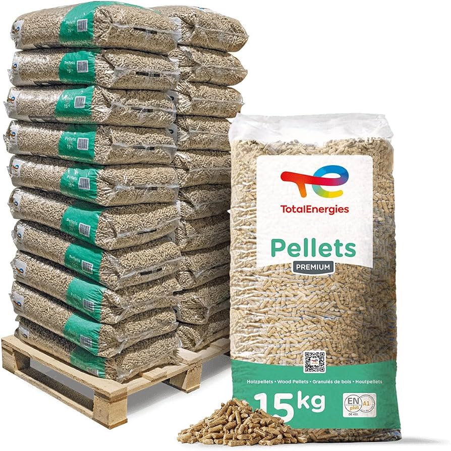 TotalEnergies Holzpellets Premium 15kg x 65 Sack 975kg Palette