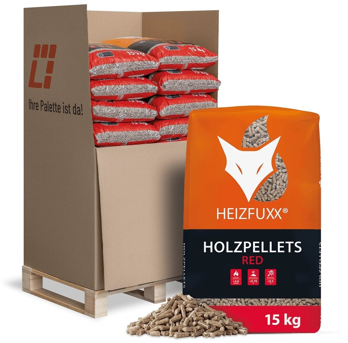 Heizfuxx Holzpellets Red 20 x 15 kg Set (300 kg)